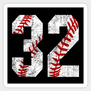 Vintage #32 Baseball Laces Baseball Mom Jersey Love Baseball Sticker